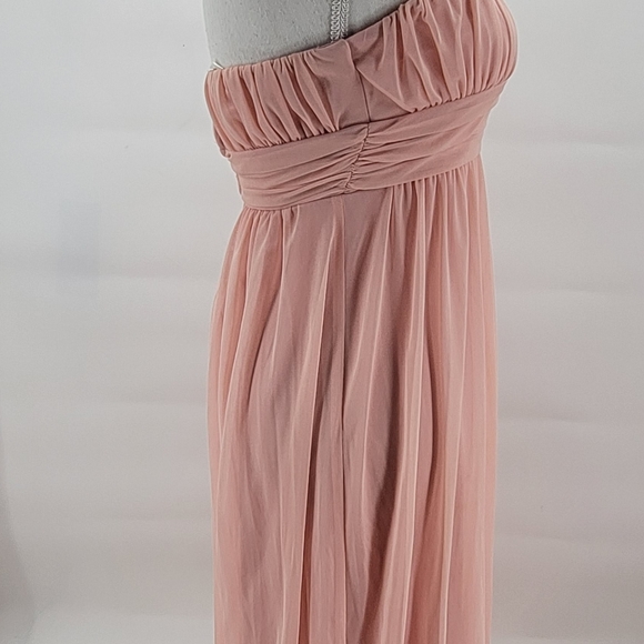 City Triangles Light Pink Beaded Halter Cocktail Prom Maxi Long Dress Size 1 - Picture 12 of 12